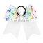 8Inches Girl Hairbands Children Unicorn love heart print Hair band with bow