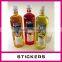 water bottle self adhesive label stickerr