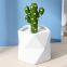 Chinese Chaozhou Creative Contracted White Rhombus Ceramic Vase,Home Decoration