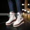 Fujian factory customize lace up thick sole high neck sport shoes with stars