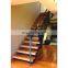 Modern Stair Floating Straight Stairs Interior Staircase with Wood Tread and Glass Railing