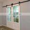 Practical Interior Frosted Glass Insert French Wooden Sliding Barn Door Sliding