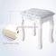 Cushioned Stool White Vanity 4 Drawers Mirrored dressing table