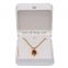 High-End New Design  Pu Leather White  Color Ring Earrings Necklace Pendant Box