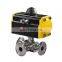 COVNA DN40 1.5 inch 3 Way L Port Tri Clamp Connection SS316 Single Acting Pneumatic Actuator Sanitary Ball Valve