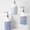 Wholesale flower retro design ceramic bath accessory set