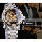 Low Moq Fashion Wrist Custom Business Wristwatch Mechanical Watches Stainless Steel Automatic Skeleton Diamond Watch