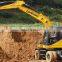 Wheeled excavator JYL6085 small 8ton 0.32cbm tire excavator cheap price