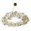 Nordic Modern Hanging Lighting Luxury Circle Rings Pendant Light Gold LED Crystal Chandelier