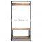Industrial Pipe Clothing Rack Pine Wood Shelving Shoes Rack Cloth Hanger Pipe Shelf