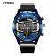 SINOBI Black Silicone Band Watches Cool Boys Hand Watch Multi-function Big Dial Watches Wristwatch Men Relogio Masculino