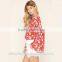 2016 spring New Fashion printed blouse Short Sleeve high quality and digital printed women blouse B018