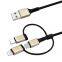 Fast Charger Adapter Cord 3-in-1 Multi USB Charging Cable Type-C Micro USB for Lightning Ports Compatible Cables