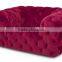 living room red leather chesterfield sectional sofa PFS390112