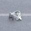2016 beautiful stainless steel ring with two flowers have five petals
