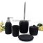 Black Polystone bathroom accessories set for hotel and home