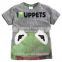 new stylish soft fabric boys t shirt Silly frog applique