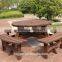 outdoor wooden antique picnic table