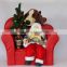 XM-CH1525 23 inch christmas santa on sofa with dog