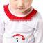 2016 baby girls Santa Claus applique top with tiered skirt set,baby christmas clothes