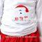2016 baby girls Santa Claus applique top with tiered skirt set,baby christmas clothes