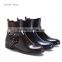 Wholesale black shiny pu ladies shoes OEM boot 2015 winter shoes 2014 fashion motorcycle shoe ladies winter boots