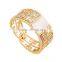 Gold wide totem bracelet with opal alloy bracelets