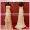 Asymmetrical draped beige adult party dress