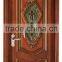 Solid wood best design copper glass flower door YHB-1210