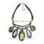 Fashion Occident style handmade wovenbig stone pendant necklace                        
                                                                                Supplier's Choice