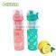 borosilicate glass water bottle with fruit infuser/tea filter and 100% food grade silicone sleeve