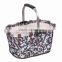Shopping handle basket with colorful fabric.