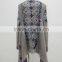 Ladies elegant multi color knitted cardigan with fringes