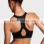 custom black fitness women padded sports bra adjustment seamless sports bra