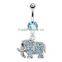 Gemmed Elephant Belly Button Ring