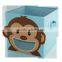 Smiling Monkey Cartoon Felt Mesh- Window Storage Box Bin, Book Lego Toy Organizer Case