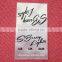Eco-friendly oil ink printing clothing tag,washing satin printing label
