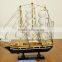 handcrafted wooden model ship