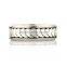 Titanium mens wedding ring with silver chain inlay, Titanium silver 316l stainless steel rings
