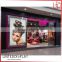 Cosmetic display kiosk shelf showcase shop interior design with LCD display screen