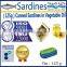 ( 125g ) Canned Sardines in Vegetable Oil , High Quality Canned Sardines in Vegetable Oil 125 g