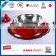 RED High Quality Stainless Steel 18/8 Pet Bowl With Melamine Base, Single Dog Feeder