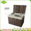 Quality paper rope rectangular storage basket with lid