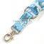 Handmade Metallic Blue Leather Tassel Keychain Keyring Charm for Women Handbag Wallet Accessories