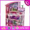 New design 11 pieces of furniture children pretend play wooden luxury toy house W06A226