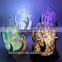 Resin Antler holder glass globe with Multi color Led string lights for Christmas decoration