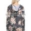 bangladesh wholesale clothing Sweet Floral French Terry floral long sleeve Raglan Hoodie With pocket and adjustable drawstring