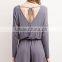Adult Clothing Boutique Picture Western Style Custom Made Ladies Stylish Solid Cozy Casual Gray Summer Sexy Rompers 2017
