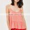 Custom Design Factory Price Bulk Fancy Sexy Girl Camisole Tops Pretty Peplum Hem