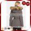 Women's Belted Quilting Padding Long Parka With Detachable Faux Fur Hood